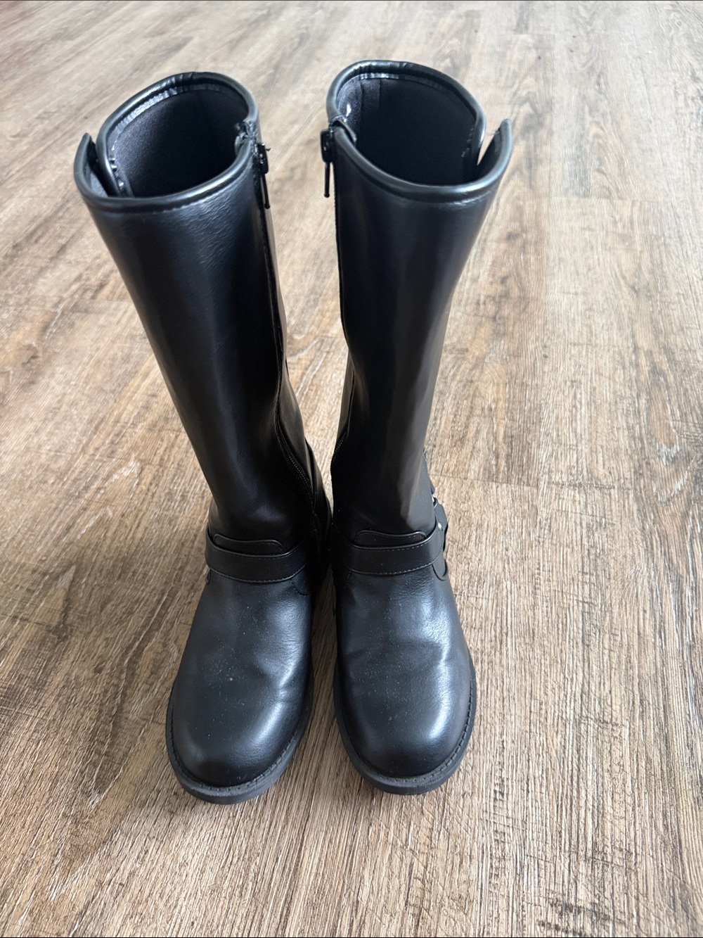 Girls Tall Black Riding Boots with Side Zip